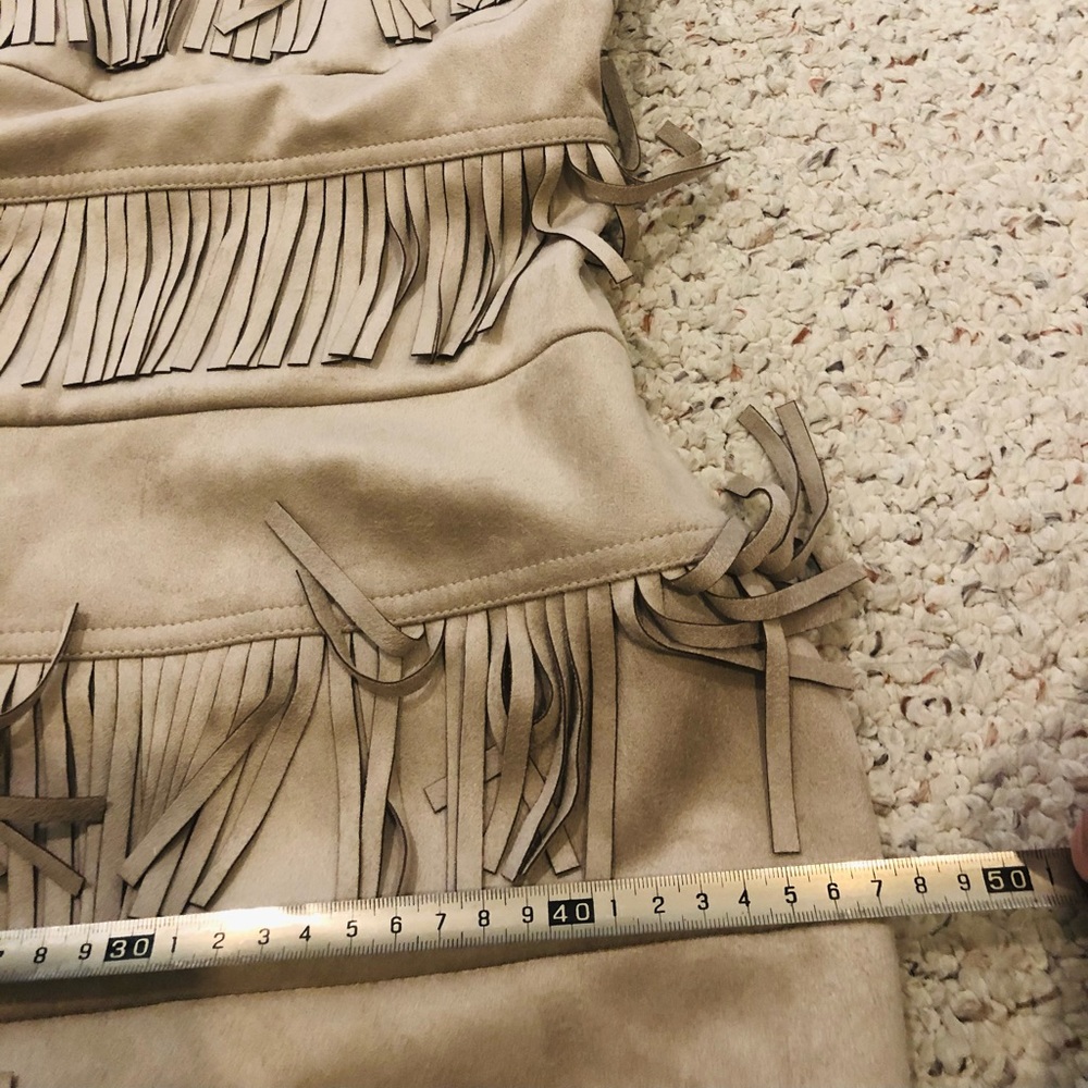 CK Faux Suede Fringe Dress Size 6 - Picture 6 of 6